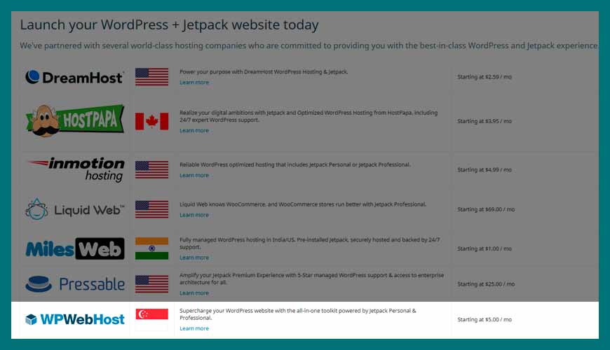Jetpack.com 官方認證主機商是什麼？