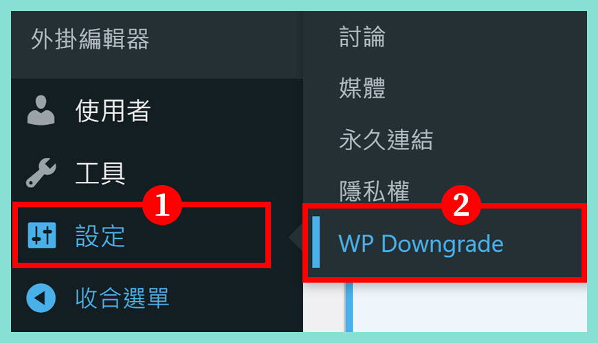 如何設定 WP Downgrade？
