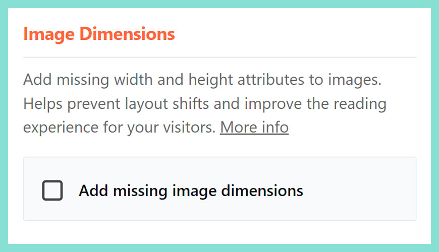 自動補償圖像尺寸 (Image Dimensions) 數據