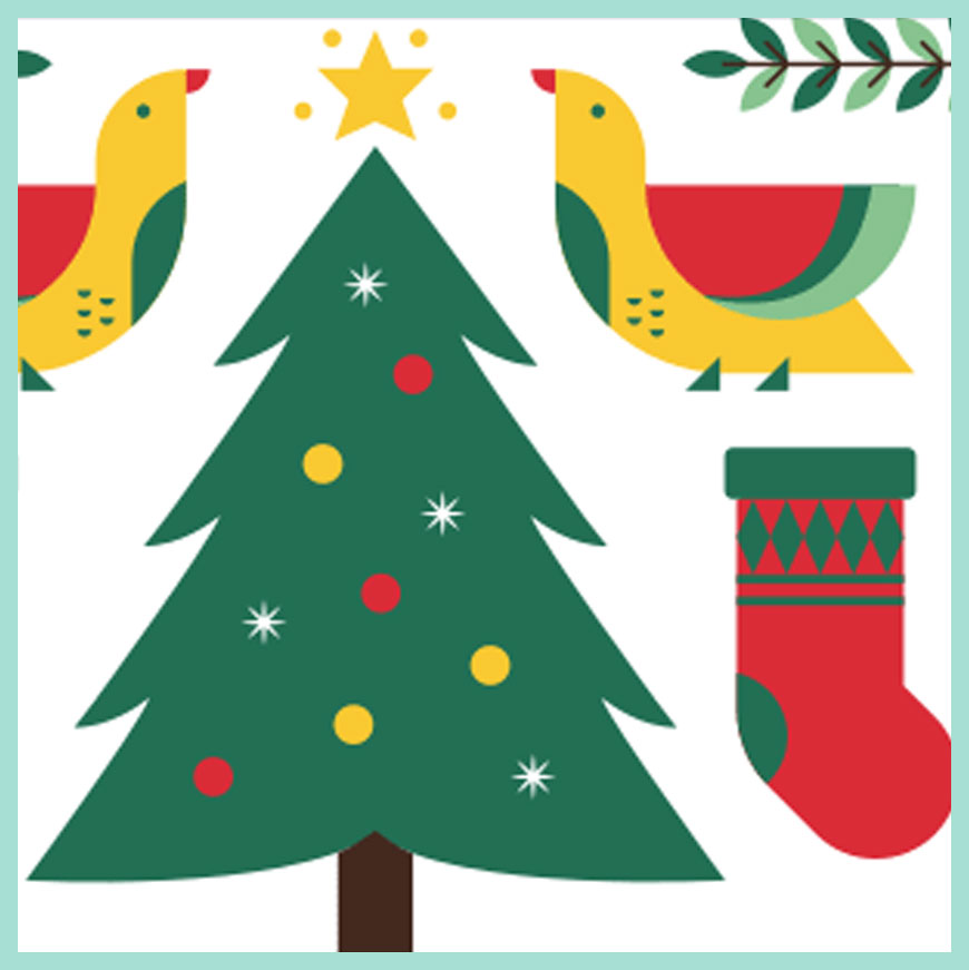 圖片包含：聖誕樹、鳥、禮物和裝飾