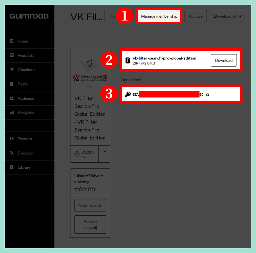進入 VK Filter Search Pro 控制台 (Dashboard)